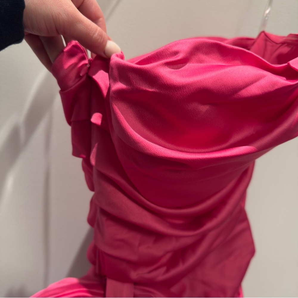 Hot Pink Strapless Bow-knotted Mini Dress Size XS - Picture 6 of 14
